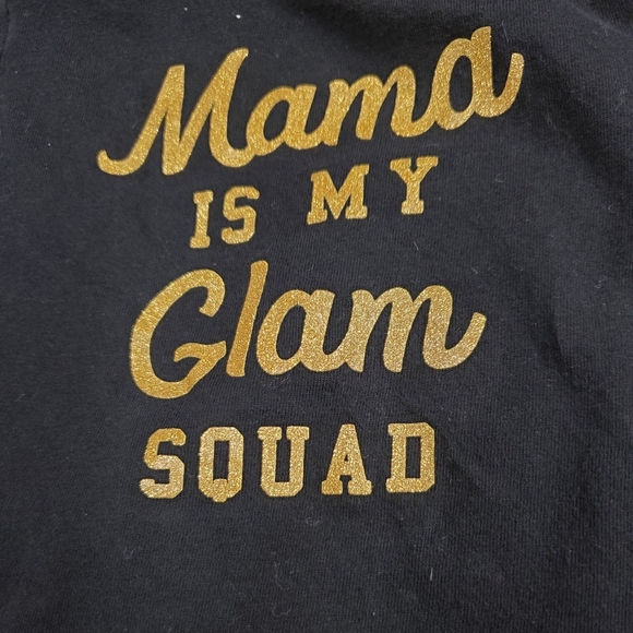 The Children's Place 12-18mo Onesie In Black/Gold: Mama is my Glam Squad 👶🍼🕶 - Picture 3 of 7